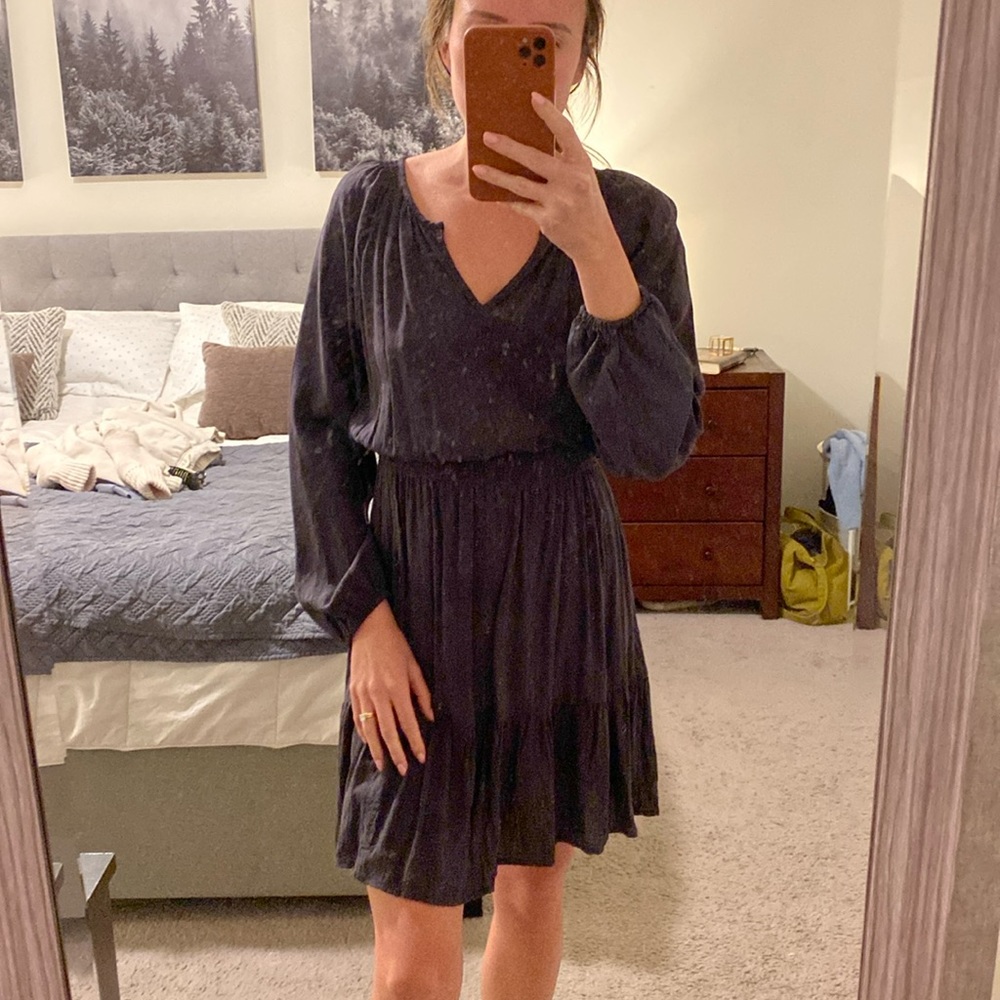 Smock waist peasant dress